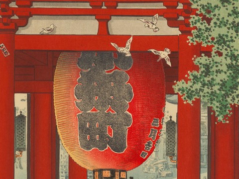 日本浮世绘风景画，日本著名景点风景画47