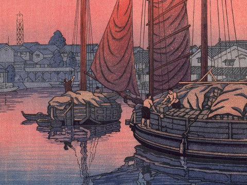 日本浮世绘风景画，日本著名景点风景画52