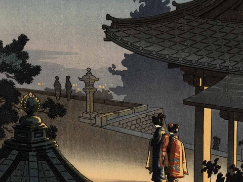 日本浮世绘风景画，日本著名景点风景画40