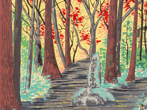  日本浮世绘风景画，日本著名景点绘画27 