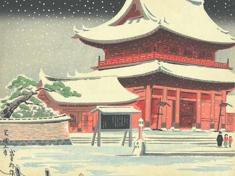 日本浮世绘风景画，日本著名景点绘画67