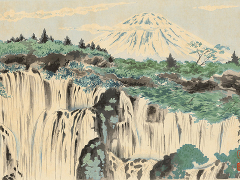 日本浮世绘风景画，日本著名景点绘画39