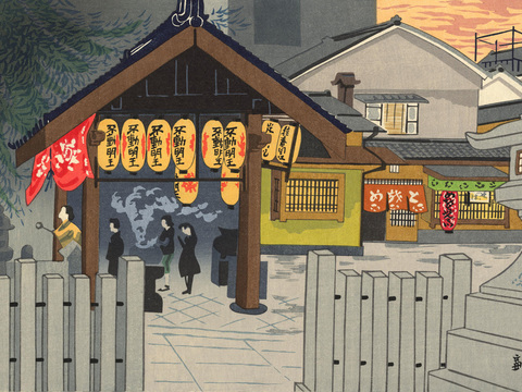 日本浮世绘风景画，日本著名景点绘画95