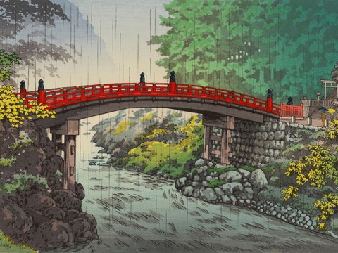 日本浮世绘风景画，日本著名景点风景画46