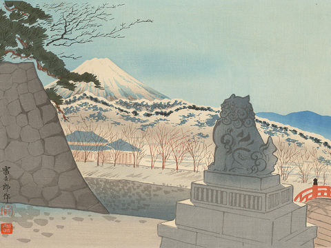  日本浮世绘风景画，日本著名景点绘画50 