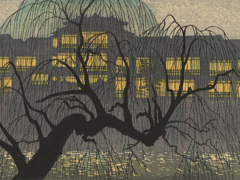  日本浮世绘风景画，日本著名景点绘画53 