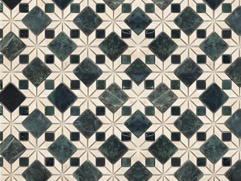  复古花砖_绿色花砖_绿色拼花砖_仿古花砖 