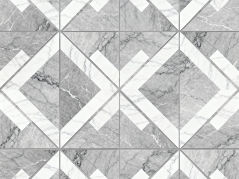  灰白石材拼花 花卉几何图案水刀切拼花地砖 轻奢灰白拼花大理石 