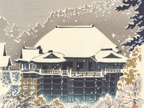 日本浮世绘风景画，日本著名景点绘画40