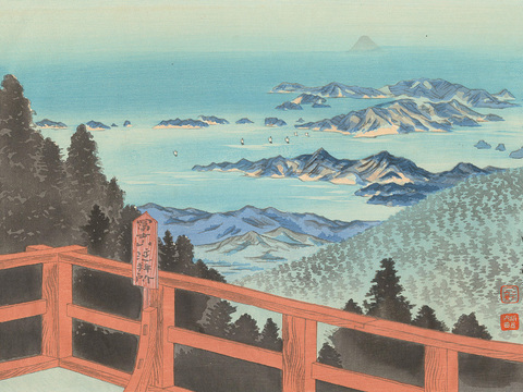 日本浮世绘风景画，日本著名景点绘画44