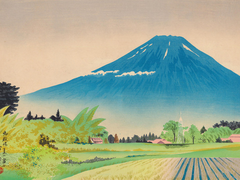 日本浮世绘风景画，日本著名景点绘画60