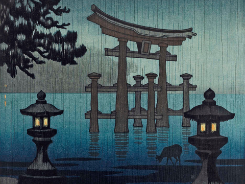 日本浮世绘风景画，日本著名景点风景画1