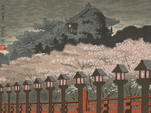 日本浮世绘风景画，日本著名景点绘画77