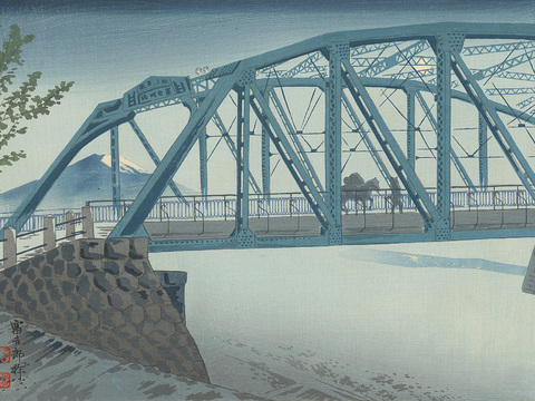 日本浮世绘风景画，日本著名景点绘画46