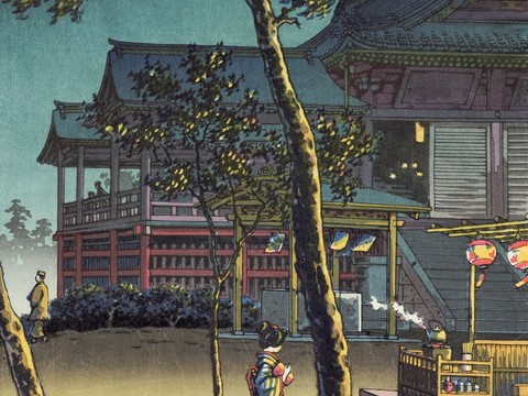 日本浮世绘风景画，日本著名景点风景画54