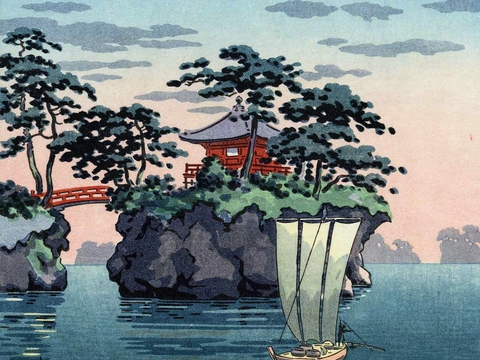  日本浮世绘风景画，日本著名景点风景画5 