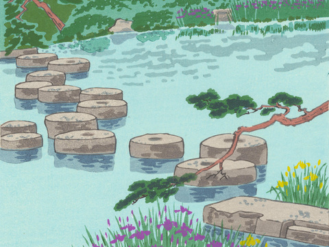 日本浮世绘风景画，日本著名景点绘画38