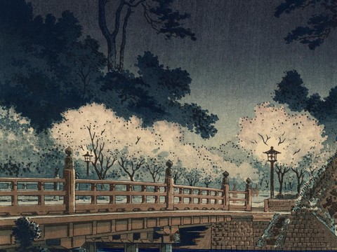 日本浮世绘风景画，日本著名景点风景画48