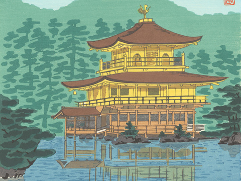 日本浮世绘风景画，日本著名景点绘画59