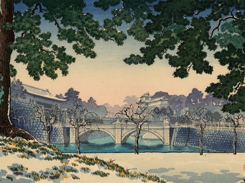 日本浮世绘风景画，日本著名景点风景画36