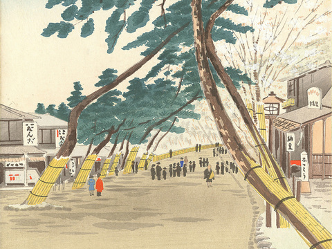 日本浮世绘风景画，日本著名景点绘画15