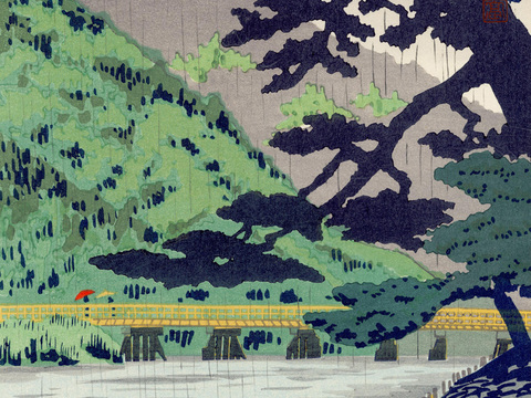 日本浮世绘风景画，日本著名景点绘画28