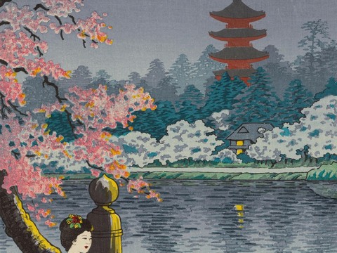 日本浮世绘风景画，日本著名景点风景画57