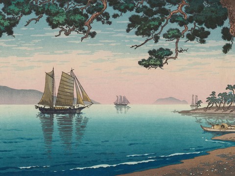 日本浮世绘风景画，日本著名景点风景画67