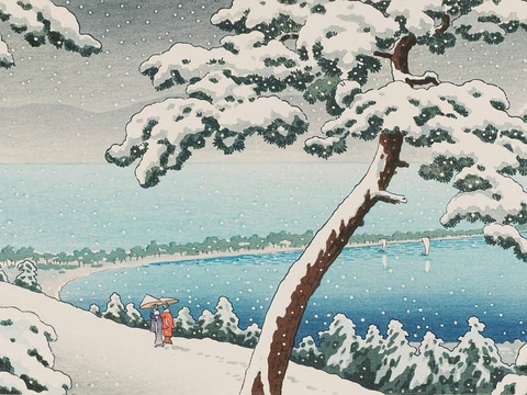 日本浮世绘风景画，日本著名景点风景画28