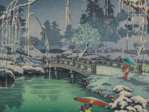 日本浮世绘风景画，日本著名景点风景画56