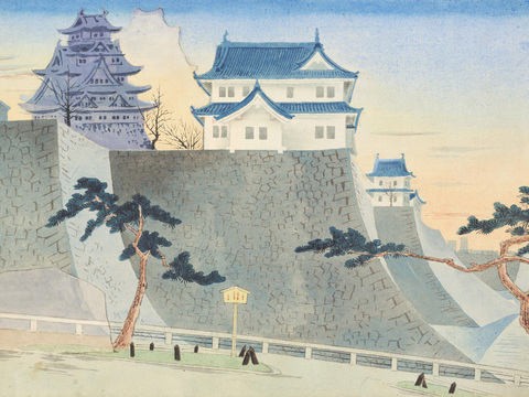  日本浮世绘风景画，日本著名景点绘画58 