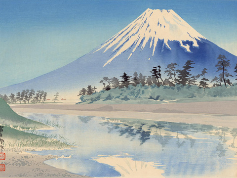 日本浮世绘风景画，日本著名景点绘画123