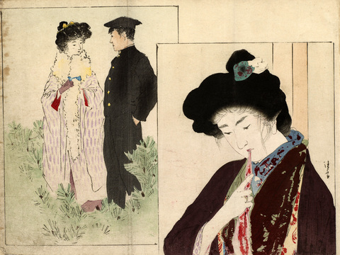  日本浮世绘人物画，日本清新人物画16 