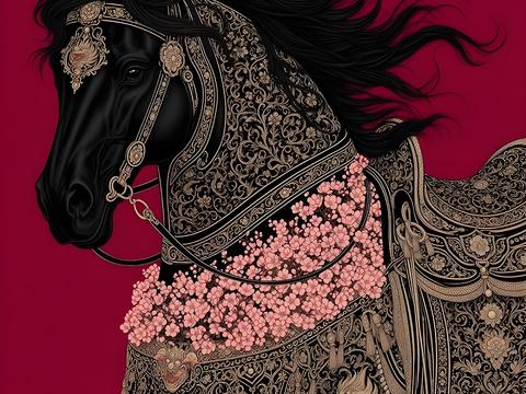 马艺术装饰画芯