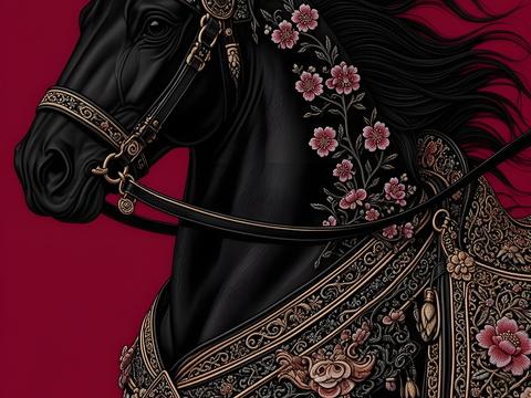 马艺术装饰画芯