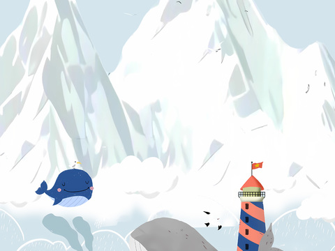  现代壁画_儿童房壁画_卡通壁画_海洋卡通壁纸贴图 