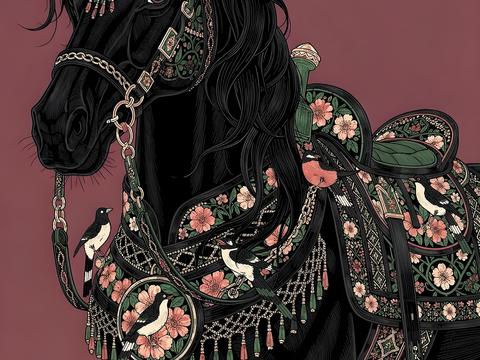 马艺术装饰画芯