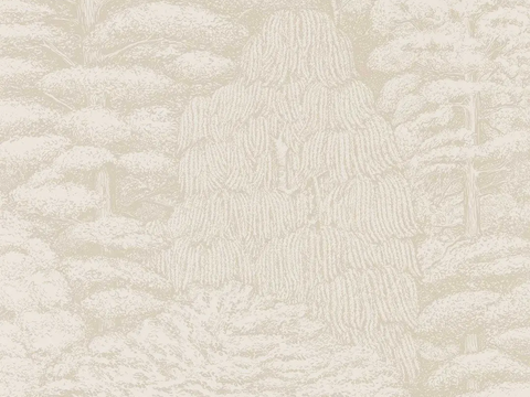  现代法式其他壁纸_米白林地印花壁纸_植物壁纸_儿童房壁纸 