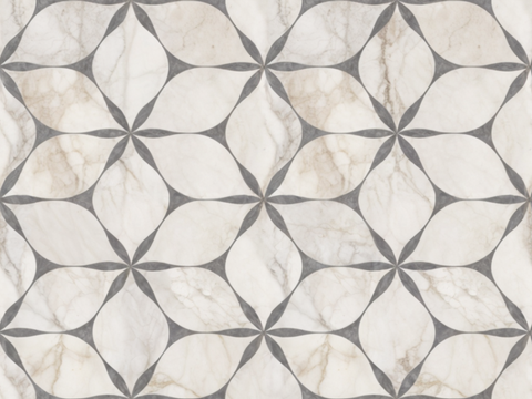  米白色大理石地砖_无缝几何拼花地砖 