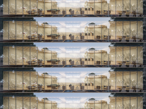 超清夜景大堂酒店窗户