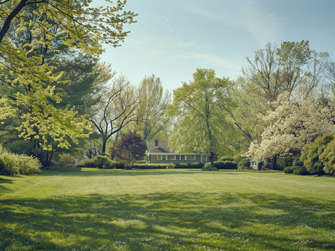 公园森林草坪外景