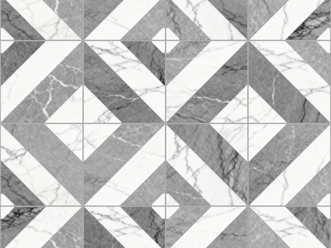  轻奢 灰白石材拼花 几何水刀石材拼花地砖 石材马赛克 花砖 