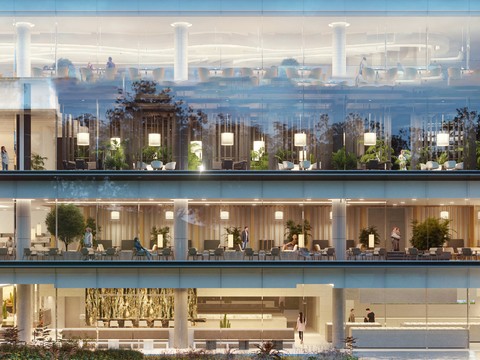 酒店外立面_商业橱窗玻璃_酒店室内橱窗玻璃_办公楼室内玻璃