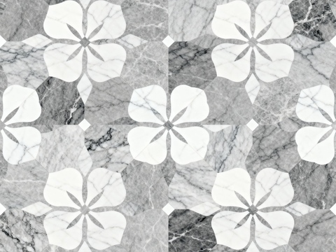  轻奢 灰白石材拼花 几何水刀石材拼花地砖 石材马赛克 花砖 