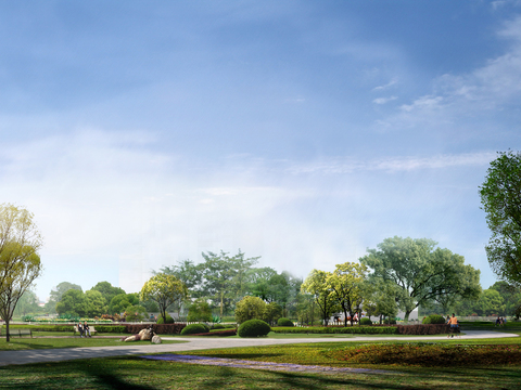  城市公园风景外景 