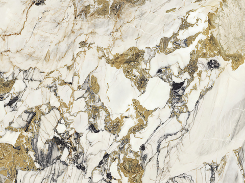 意式轻奢金色大理石 奢石 白金大理石
