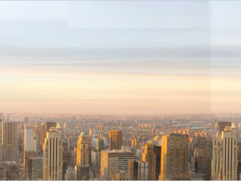 现代简约城市建筑夕阳外景