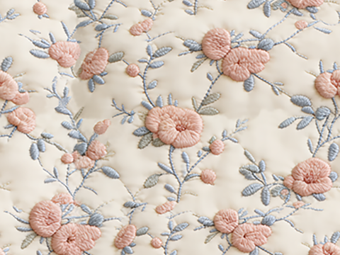 无缝刺绣花纹布纹