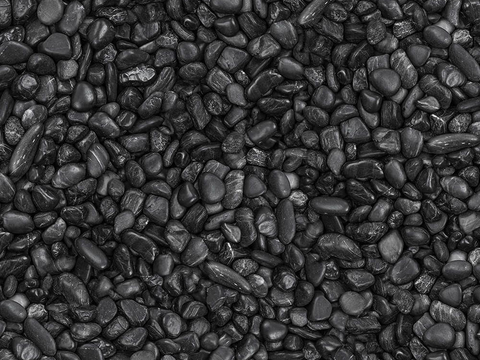 现代黑色鹅卵石，石子，碎石，砂砾石，水洗石，