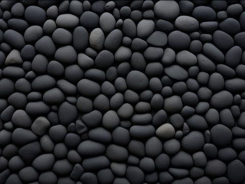 现代黑色鹅卵石，石子，碎石，砂砾石，水洗石，